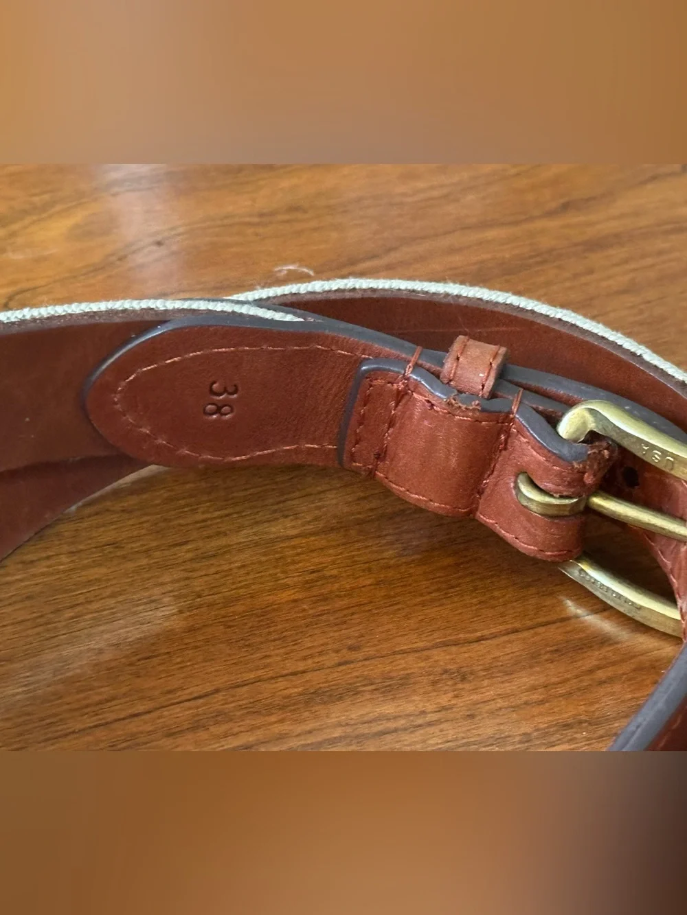 Smathers & Branson Black Lab Needlepoint Belt Size 38 Leather Brass